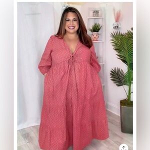 Plus Textured Fabric Boho Maxi Dress